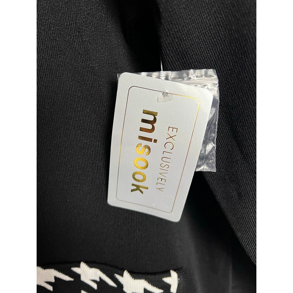 NWT Misook Sweater Jacket Sz 1X Black Houndstooth Buttons Cardigan Knit - Picture 4 of 7